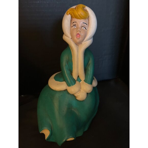 Vintage 1970’s Atlantic Mold Christmas Carolers 9” Hand Painted Ceramic - Picture 2 of 8